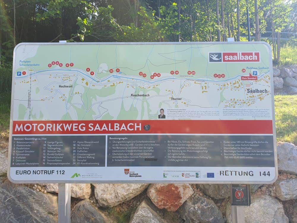 Saalbach Motorikweg hindernis parcours